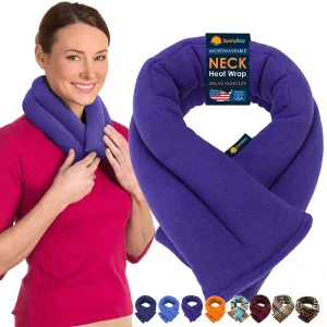 Microwavable Neck Heating Wrap, Wheat Filled, 26"x5", Purple