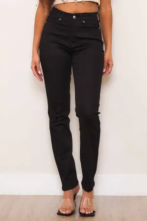 Mid-Rise Shaped Leg Slim Straight Jeans