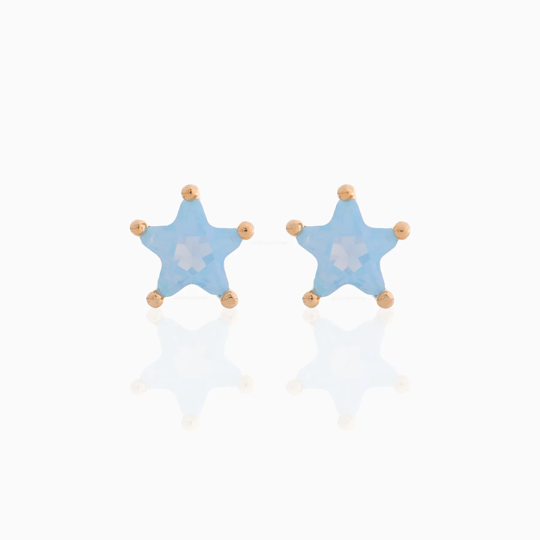 Milky Blue Star Studs