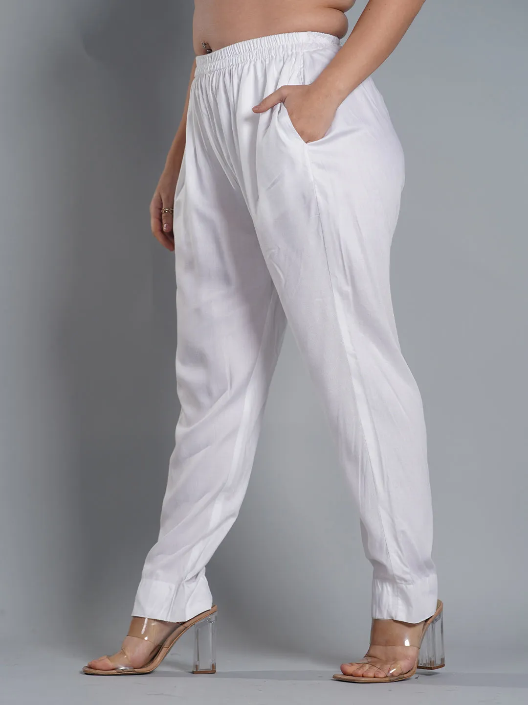 MilkyWhite Rayon Pants