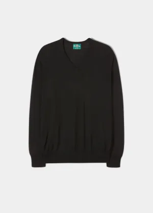 Millbreck Men's Merino Wool Jumper in Black - Regular Fit