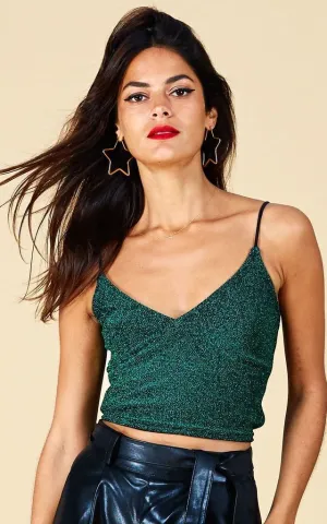 Mimi Cami In Green Sparkle