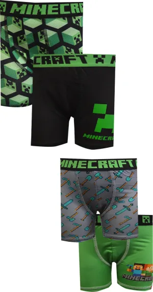 Minecraft Creeper 4 Pack Boxer Briefs