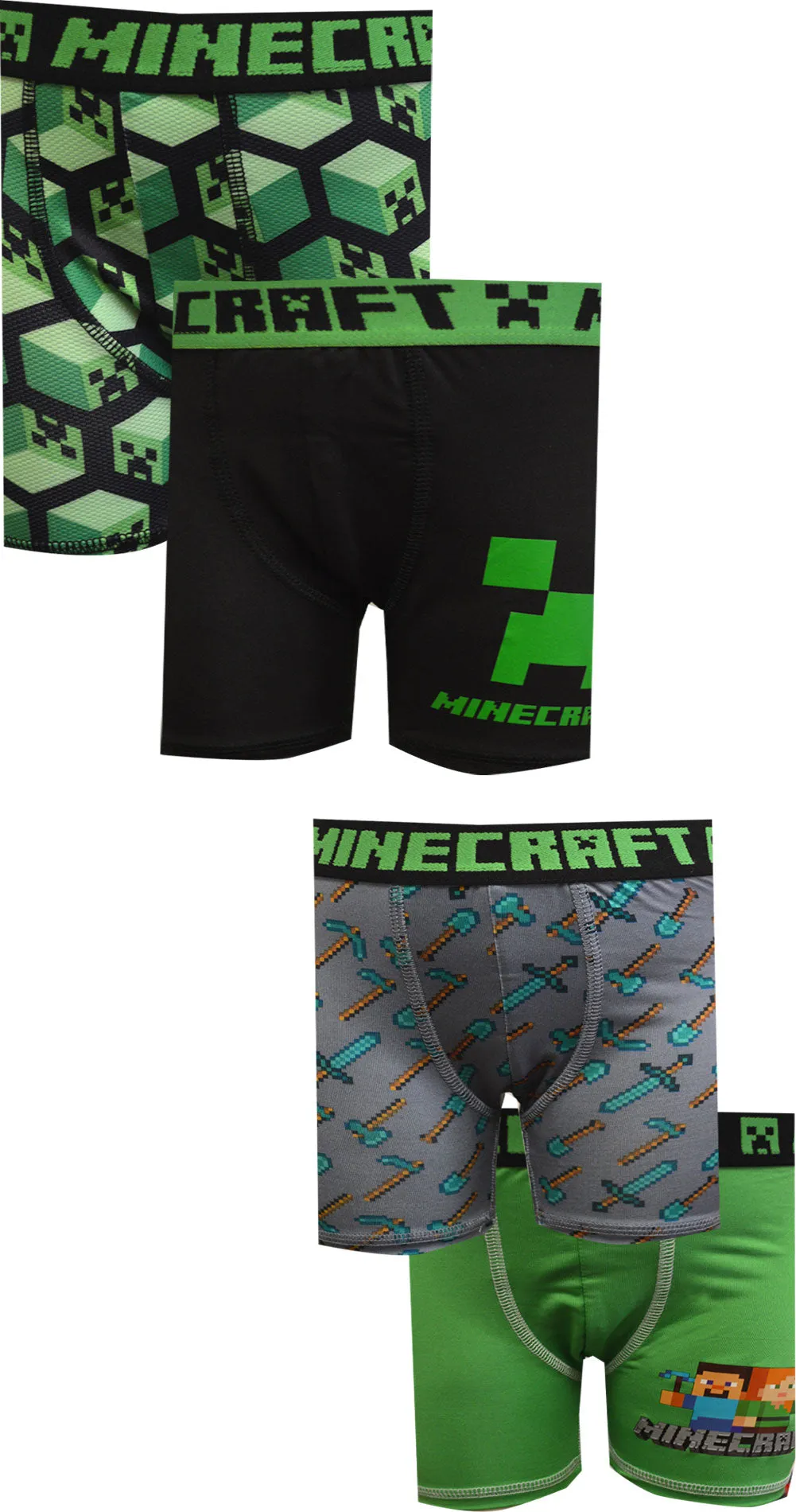 Minecraft Creeper 4 Pack Boxer Briefs