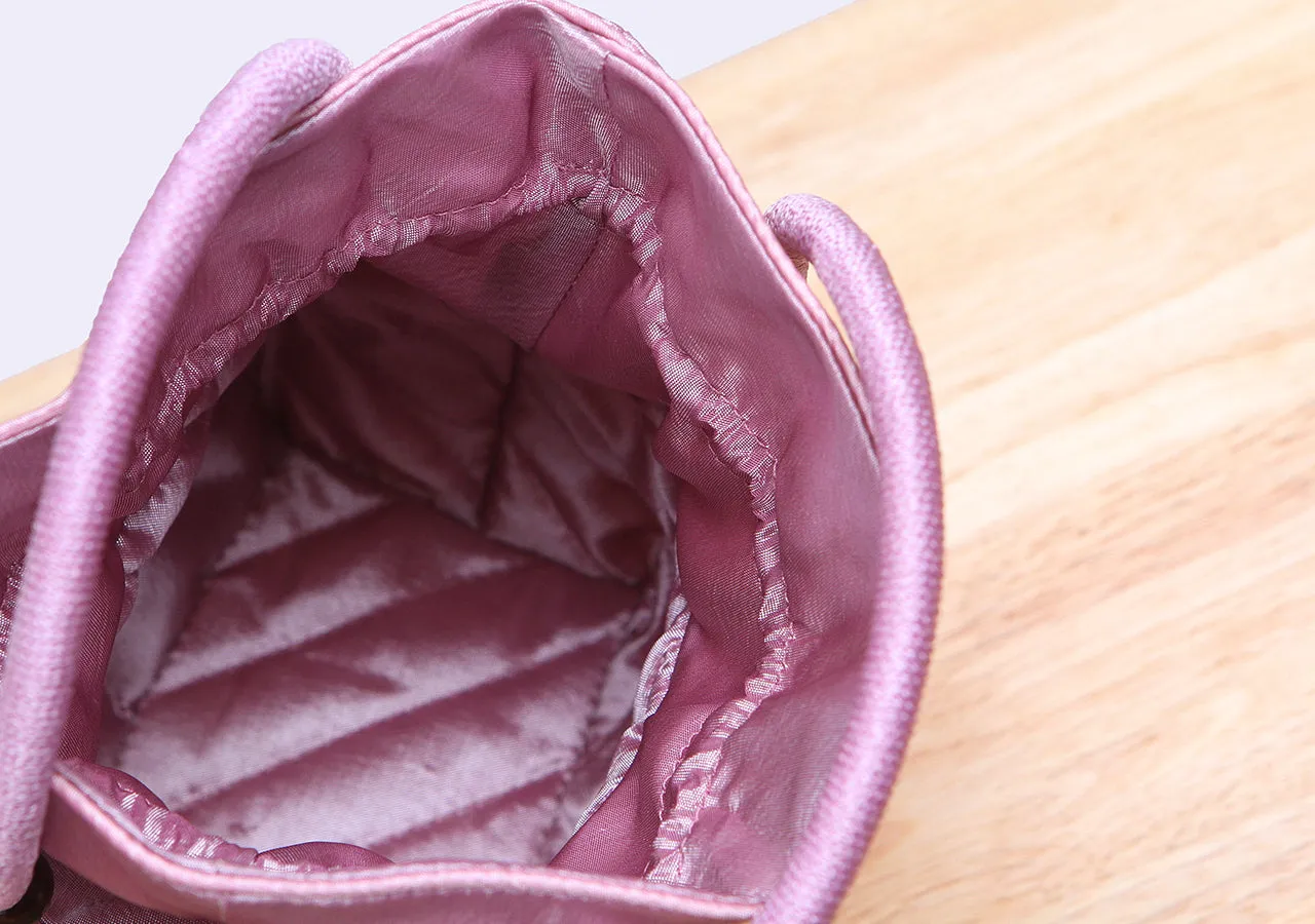 Mini Bamboo Wicker Square Handbag (Pink)