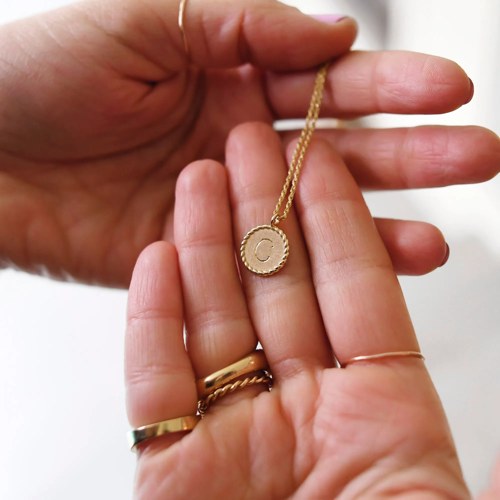 Mini Imperial Disc Pendant Necklace