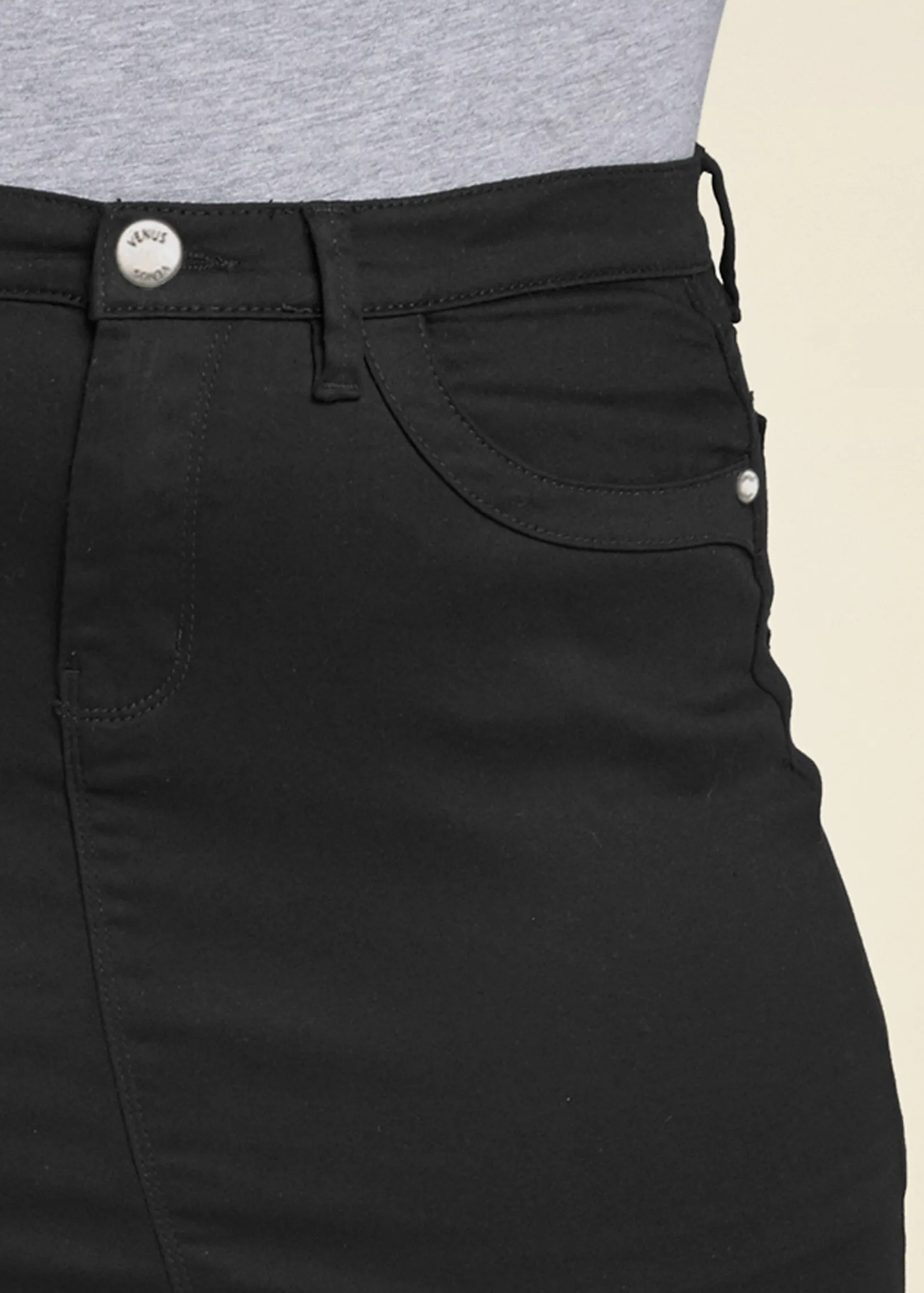 Mini Jean Skirt - Black