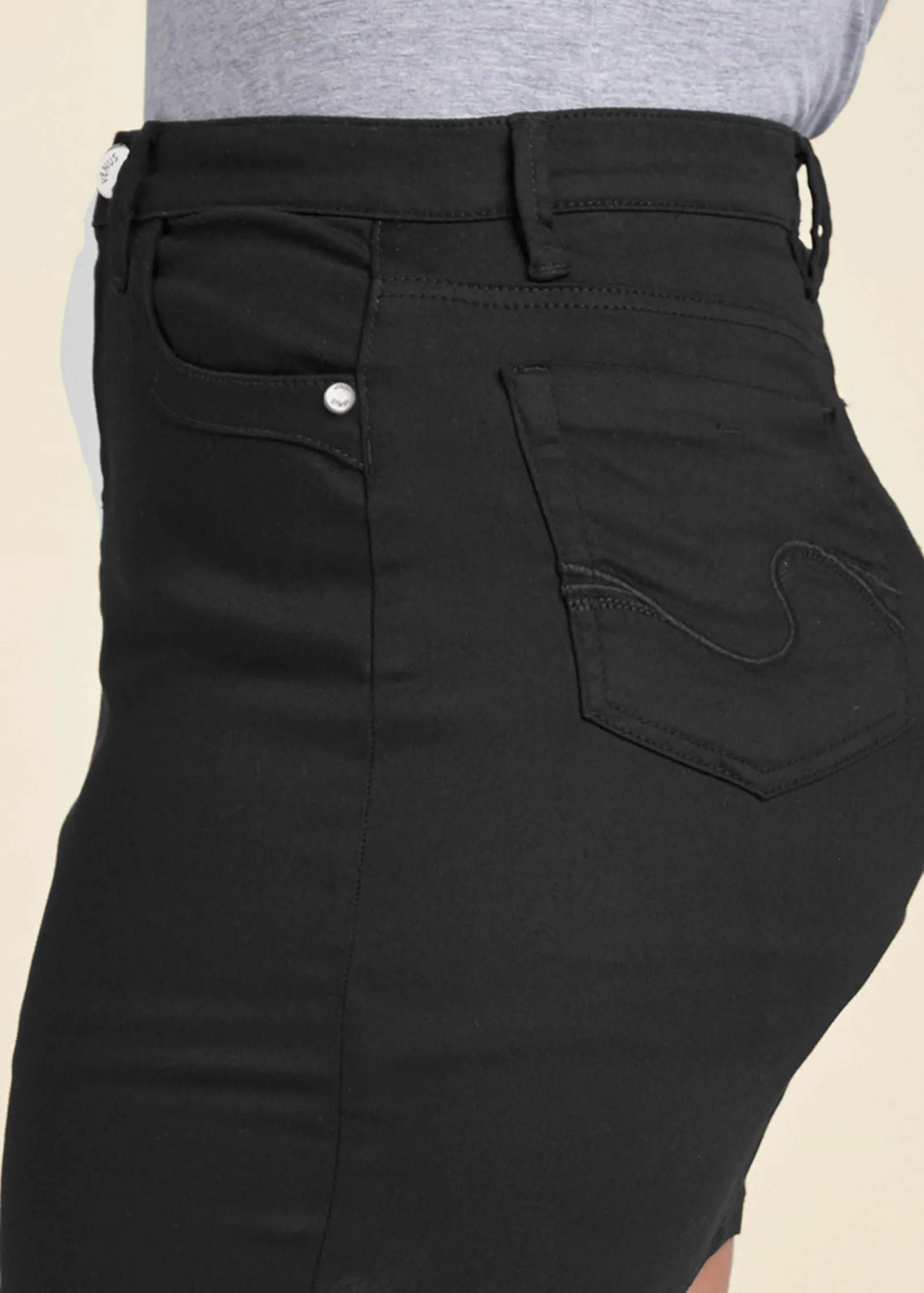 Mini Jean Skirt - Black