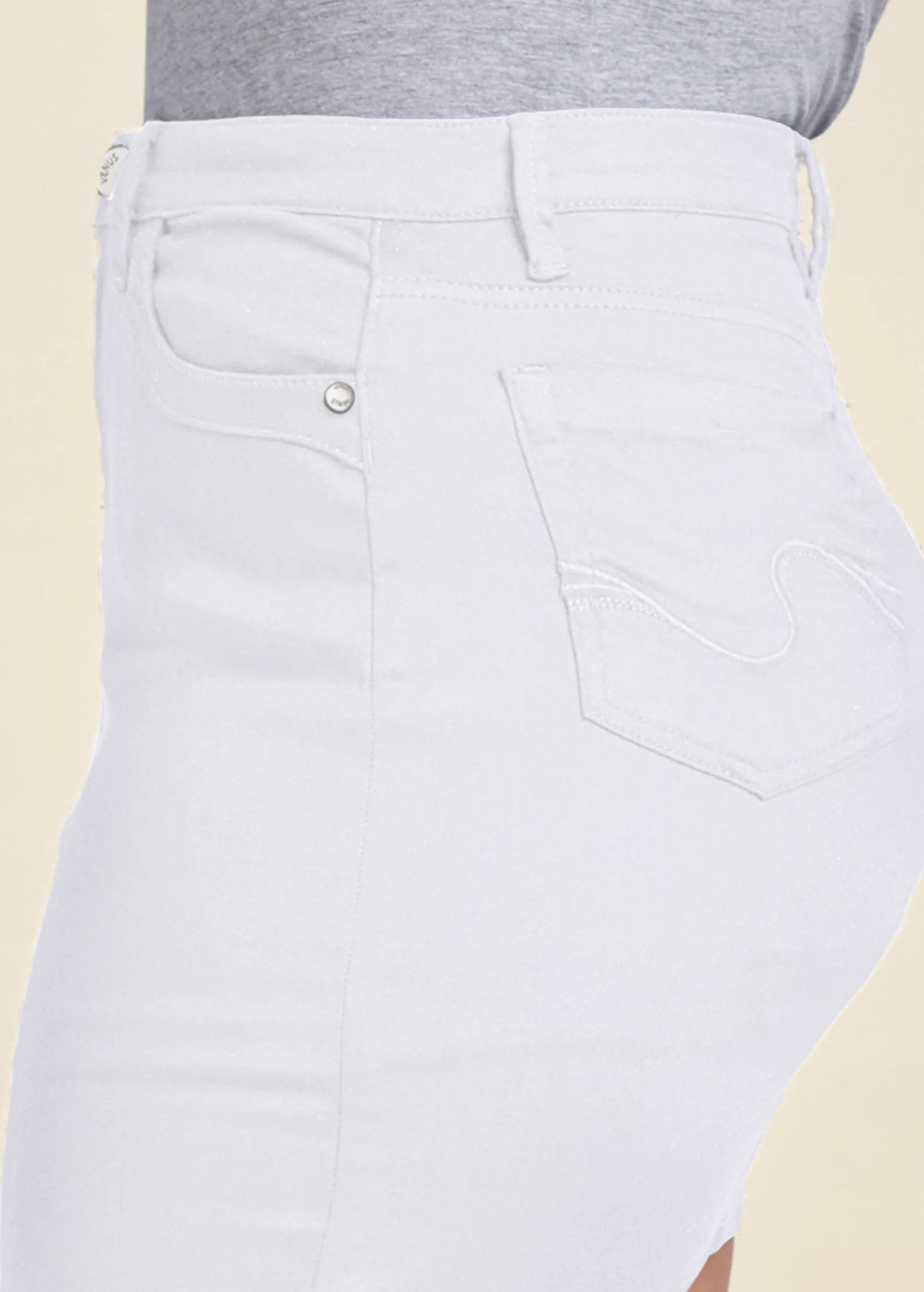 Mini Jean Skirt - White