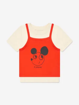 Mini Rodini Girls Ritzrats Tank Top And T-Shirt in Multicolour
