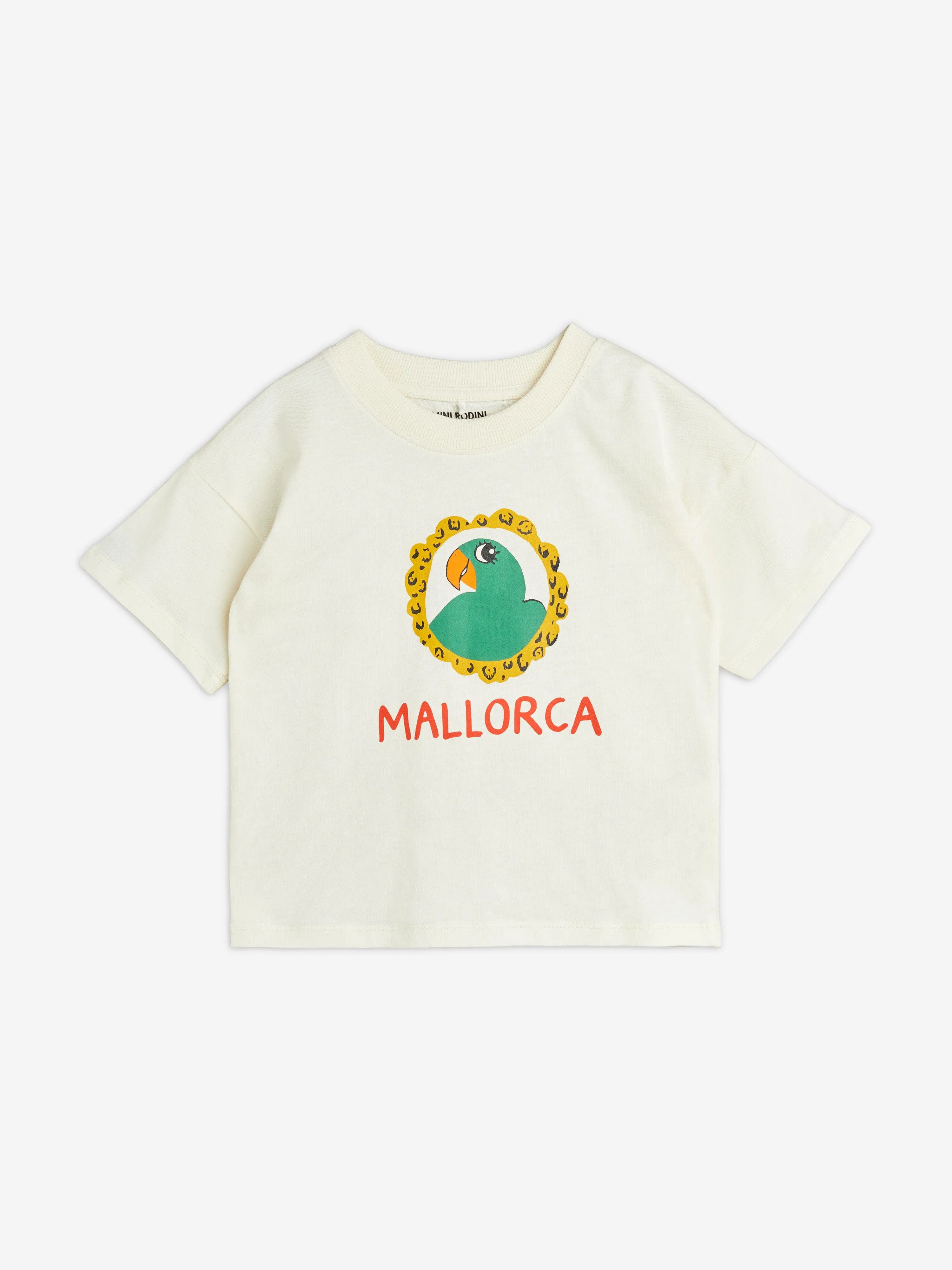 Mini Rodini Kids Parrot T-Shirt in Ivory