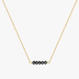 Minimal Black Nugget Bar Necklace