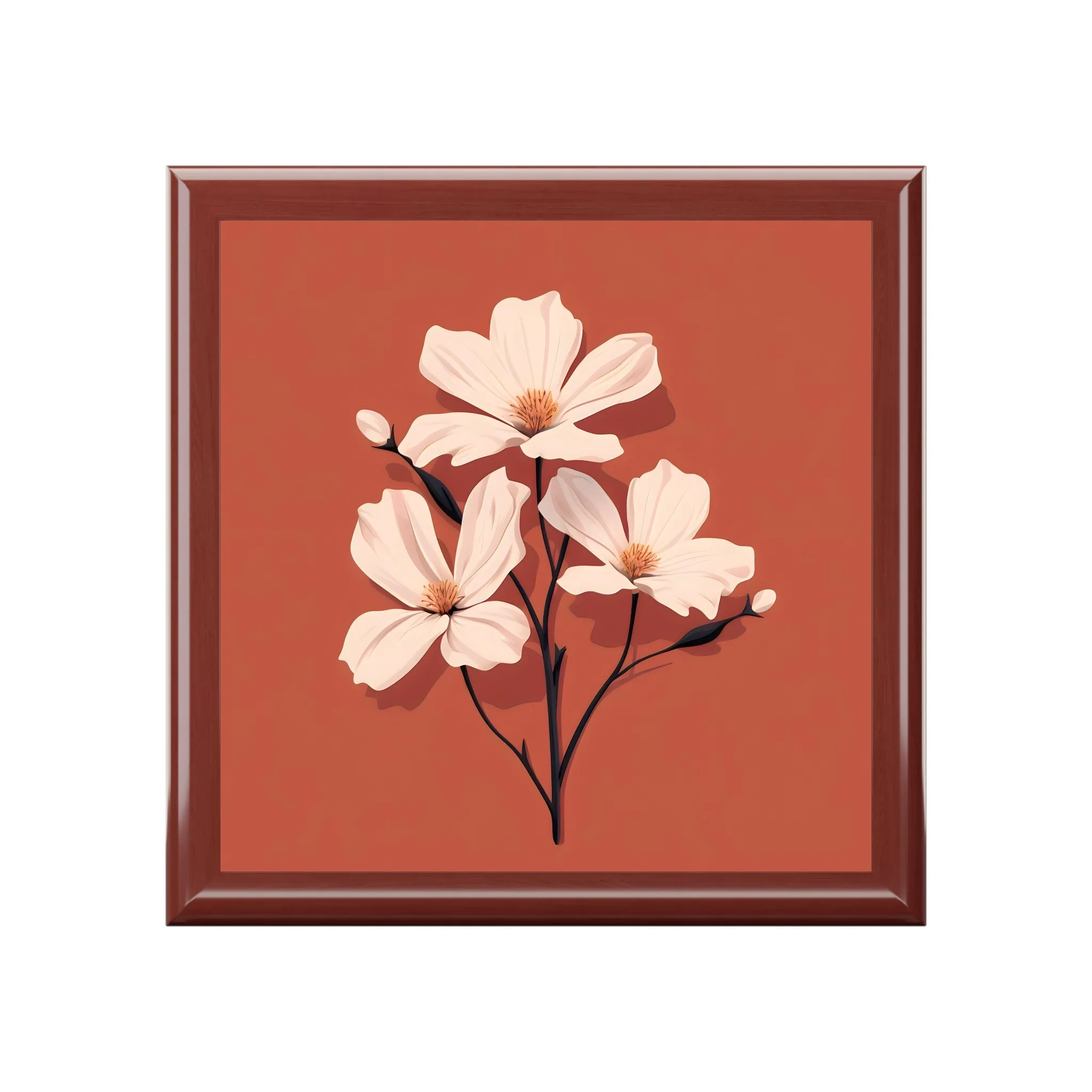 Minimalist Floral Jewelry Keepsake Box