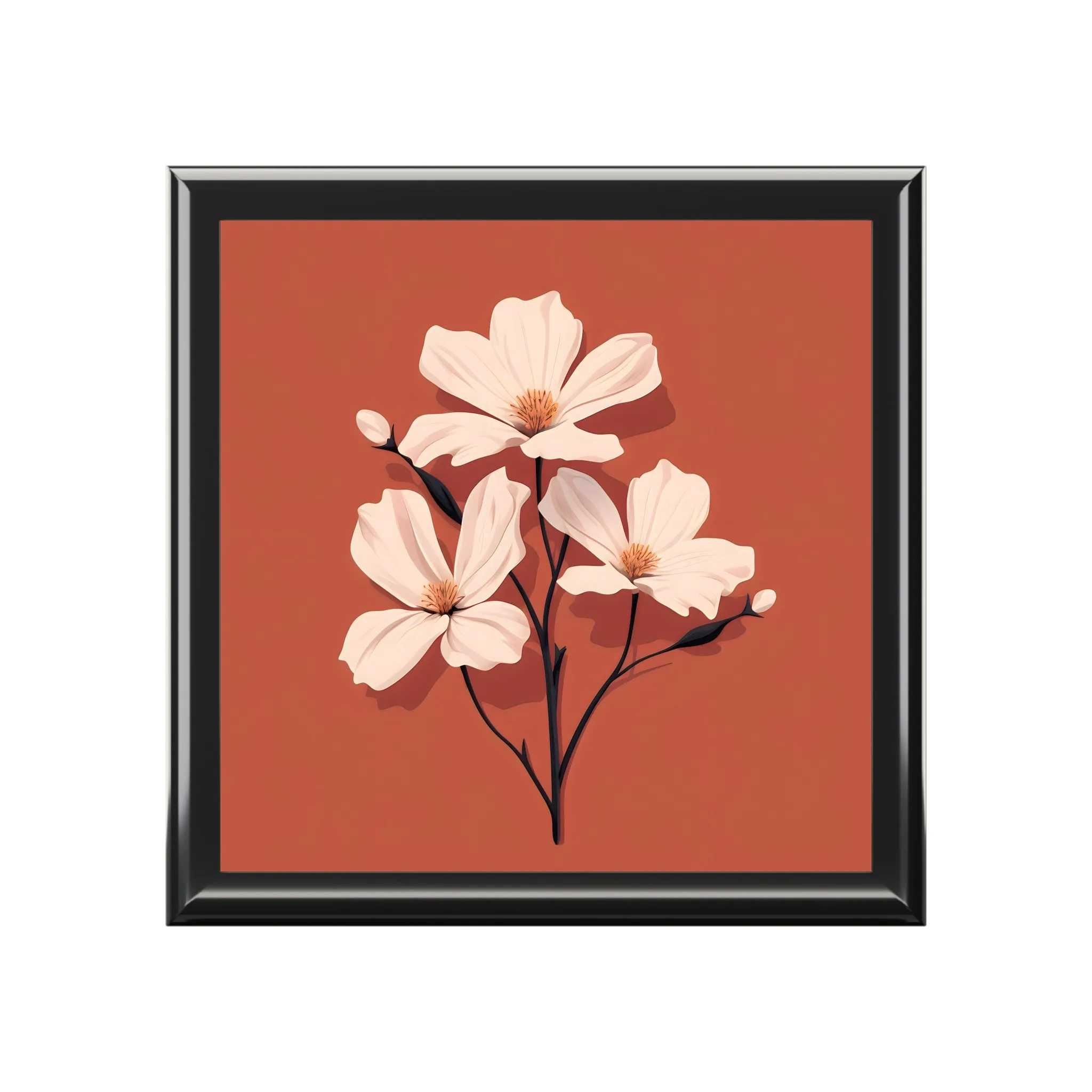 Minimalist Floral Jewelry Keepsake Box