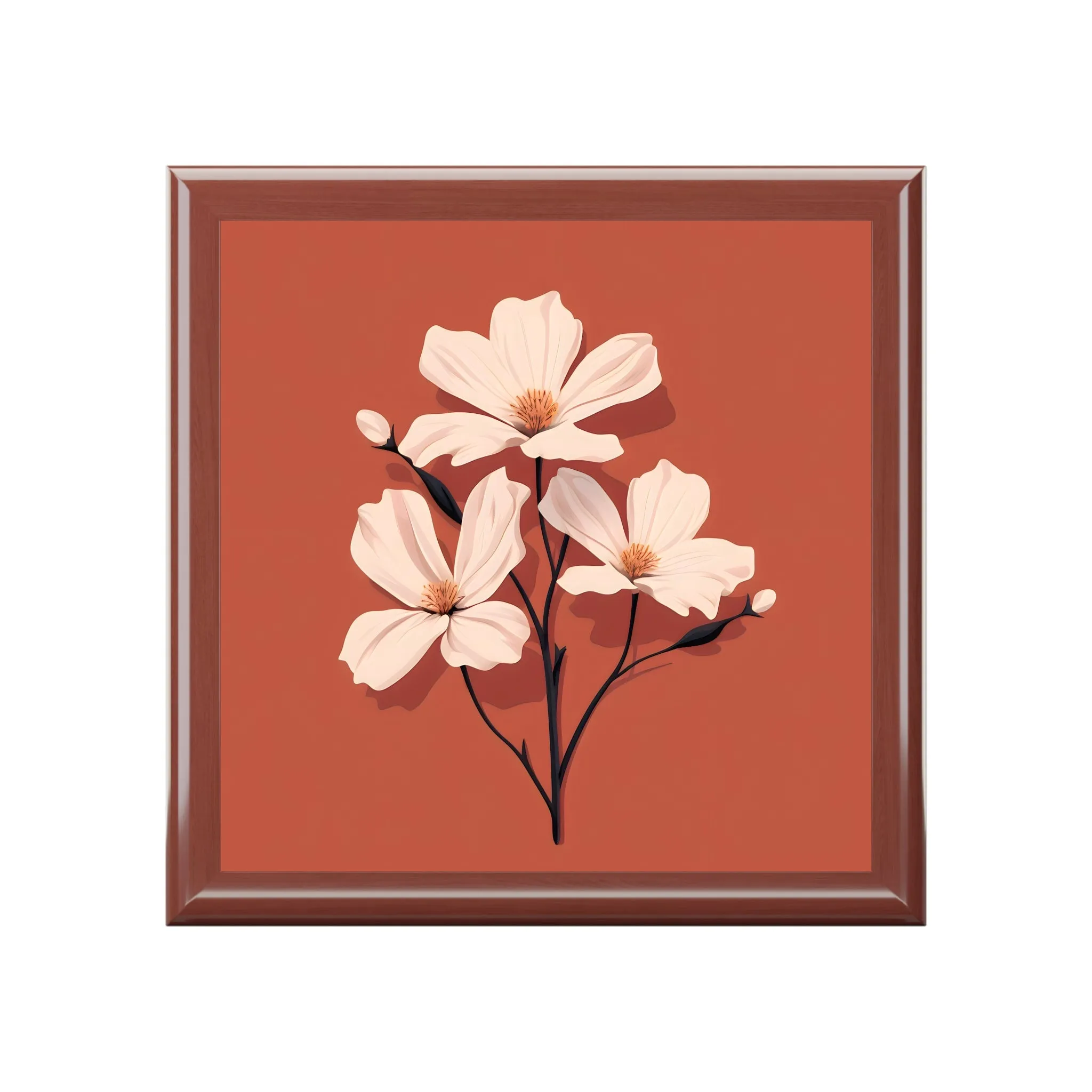 Minimalist Floral Jewelry Keepsake Box