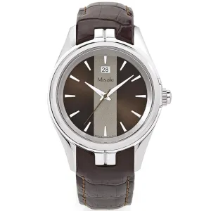 Misaki ADRENALINBRS Stylish Brown Leather Strap Mens Watch