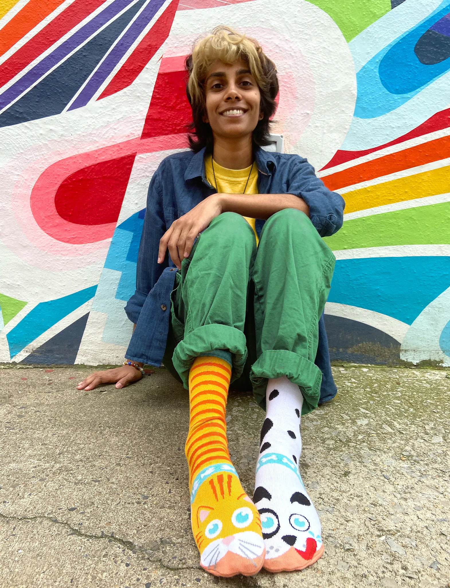 Mismatched Cat and Dog Socks: A Purrfect Pair - Adults