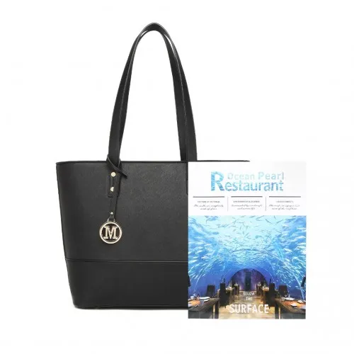 Miss Lulu 3 Piece Leather Look Tote Bag Set - Black | Stylish and Versatile PU Leather Bags