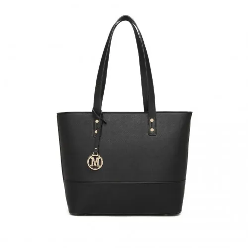 Miss Lulu 3 Piece Leather Look Tote Bag Set - Black | Stylish and Versatile PU Leather Bags