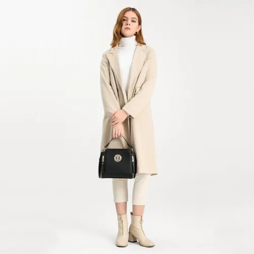 Miss Lulu Leather Look Practical Crossbody Bag - Grey | Lightweight & Stylish Everyday Handbag