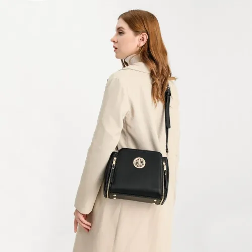 Miss Lulu Leather Look Practical Crossbody Bag - Grey | Lightweight & Stylish Everyday Handbag