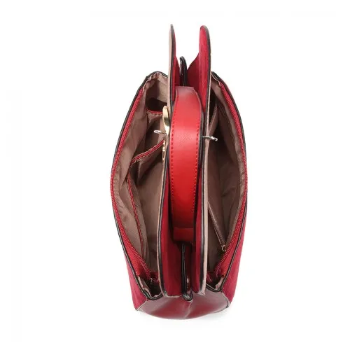 Miss Lulu Stylish Ladies Leather Handbag Shoulder Bag - Red | Elegant & Functional