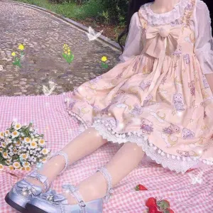 Miss Sunbear and Lady Moon Bunny     Cutecore   Dress Mermaidcore Kawaii Academia Y2K Cottagecore Coquette Fairycore Dollette Princesscore