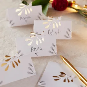 Mistletoe table place cards