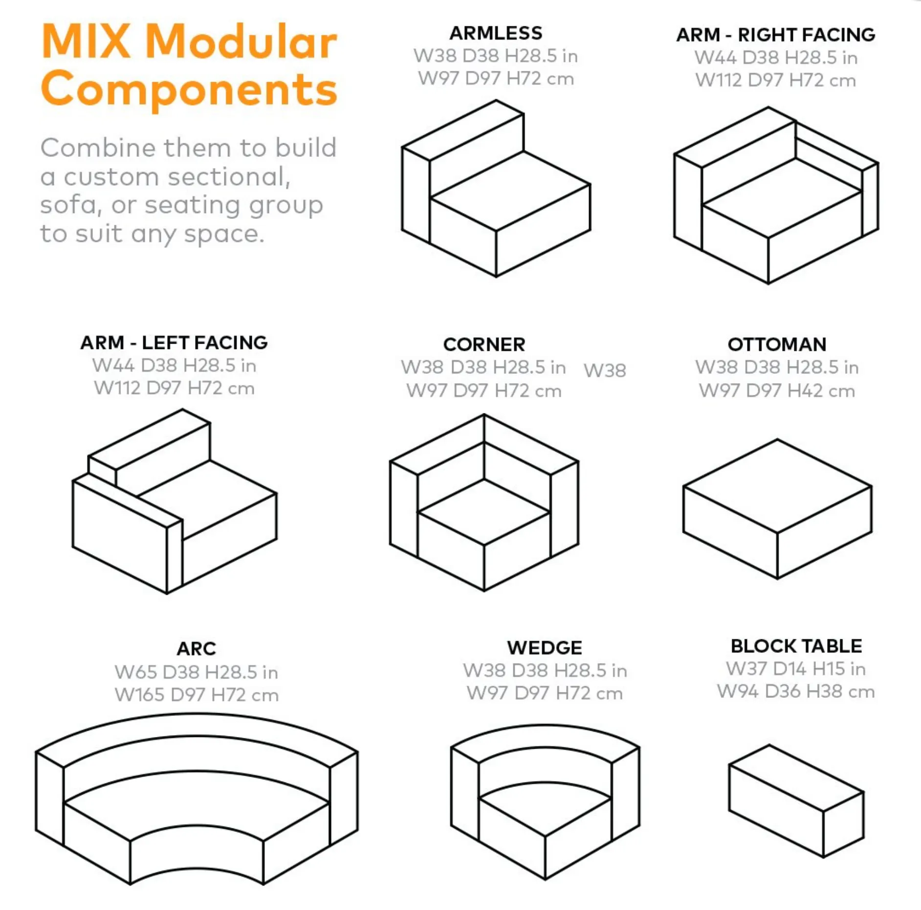 Mix Modular Left Armchair - More Options