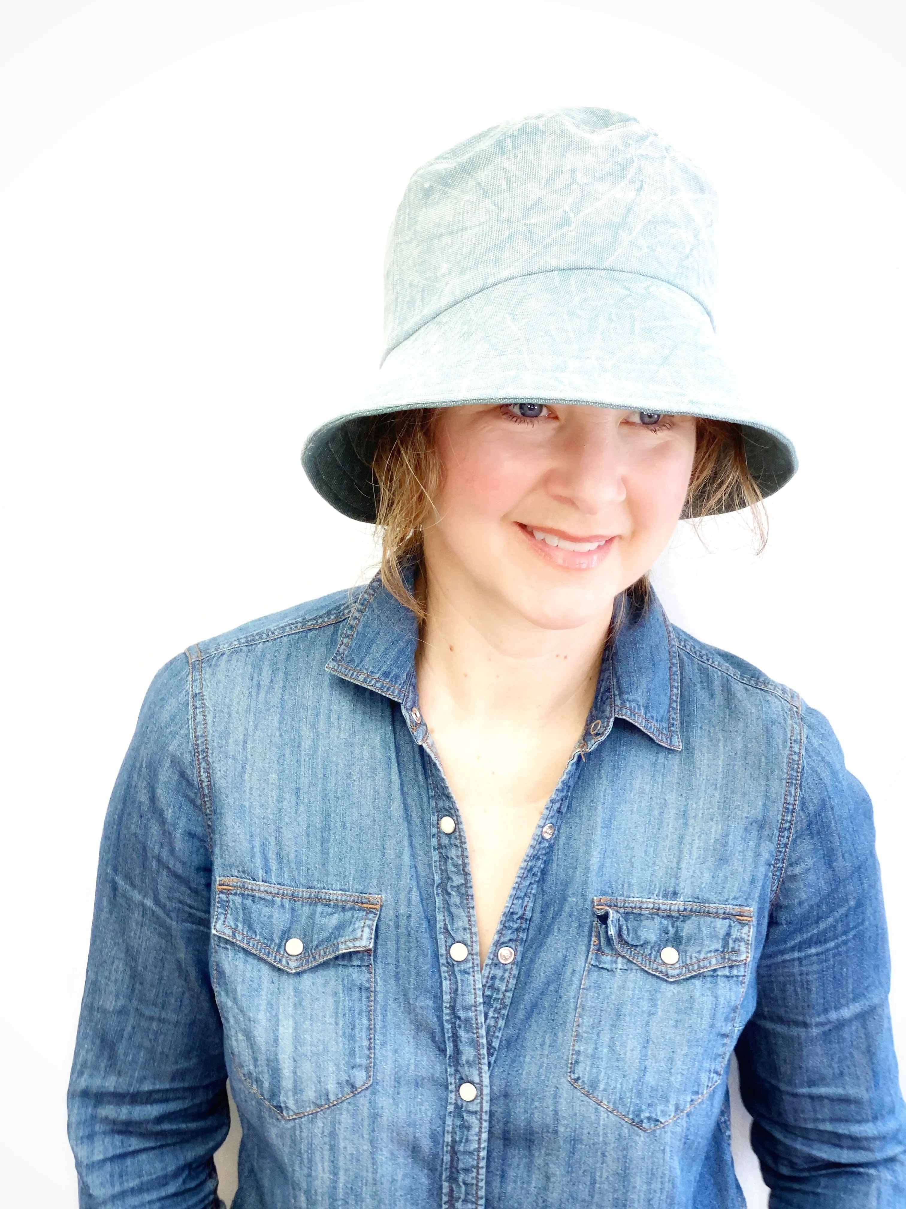 M/L Bucket Hat in Light Aqua and Light Blue Color, Ready to Ship