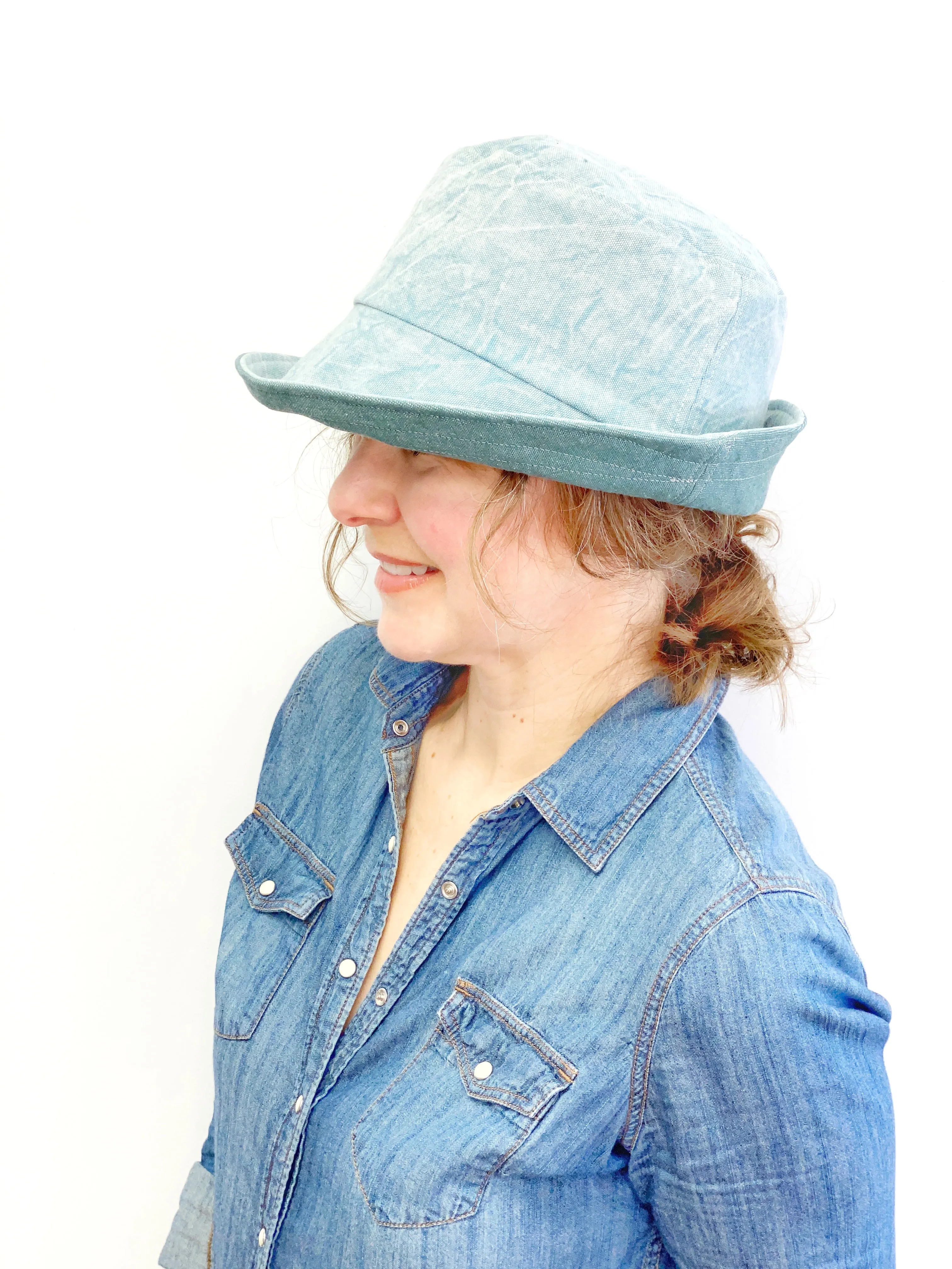 M/L Bucket Hat in Light Aqua and Light Blue Color, Ready to Ship
