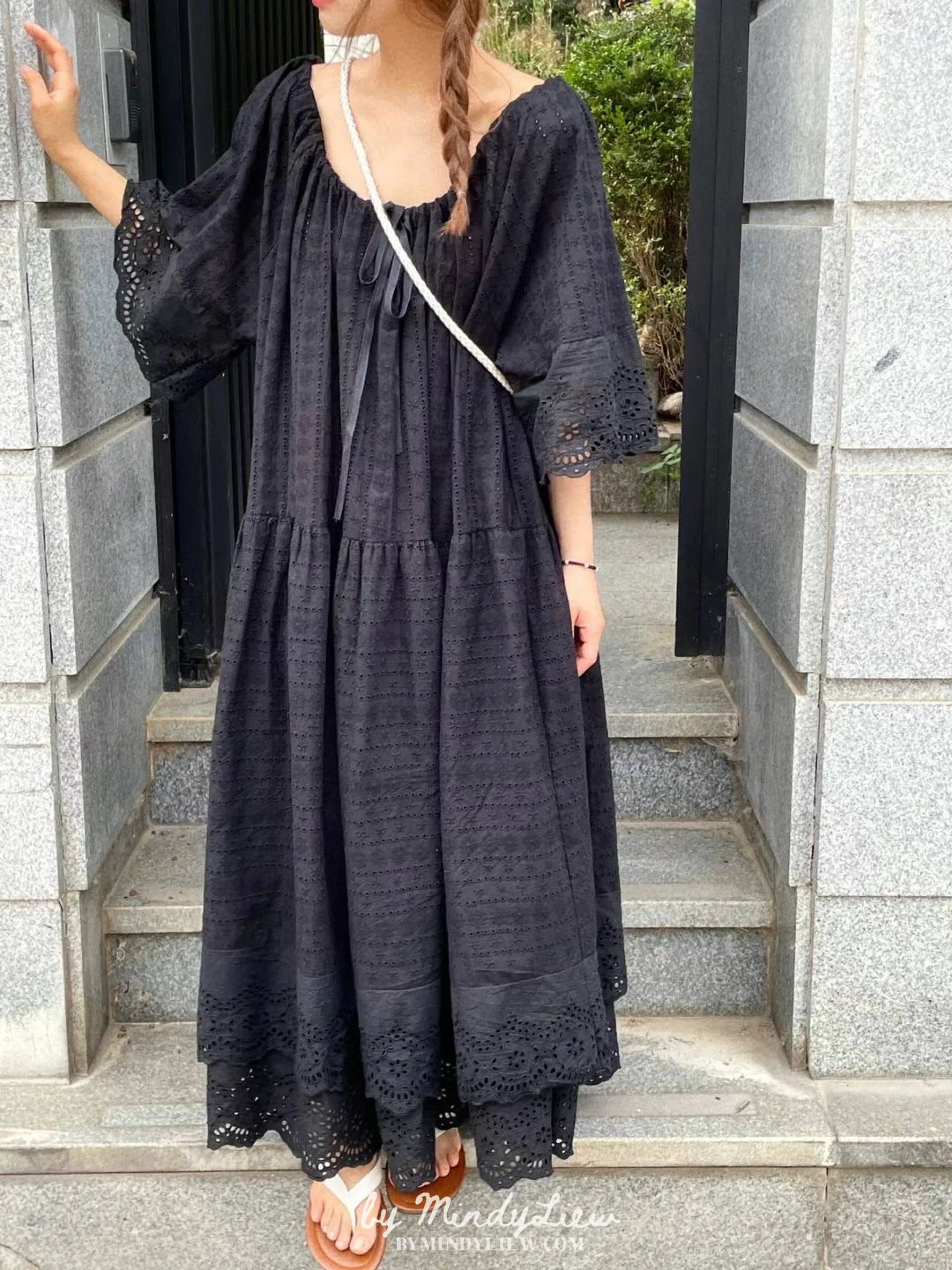 ML24771 Elegant Cotton Lace Dress