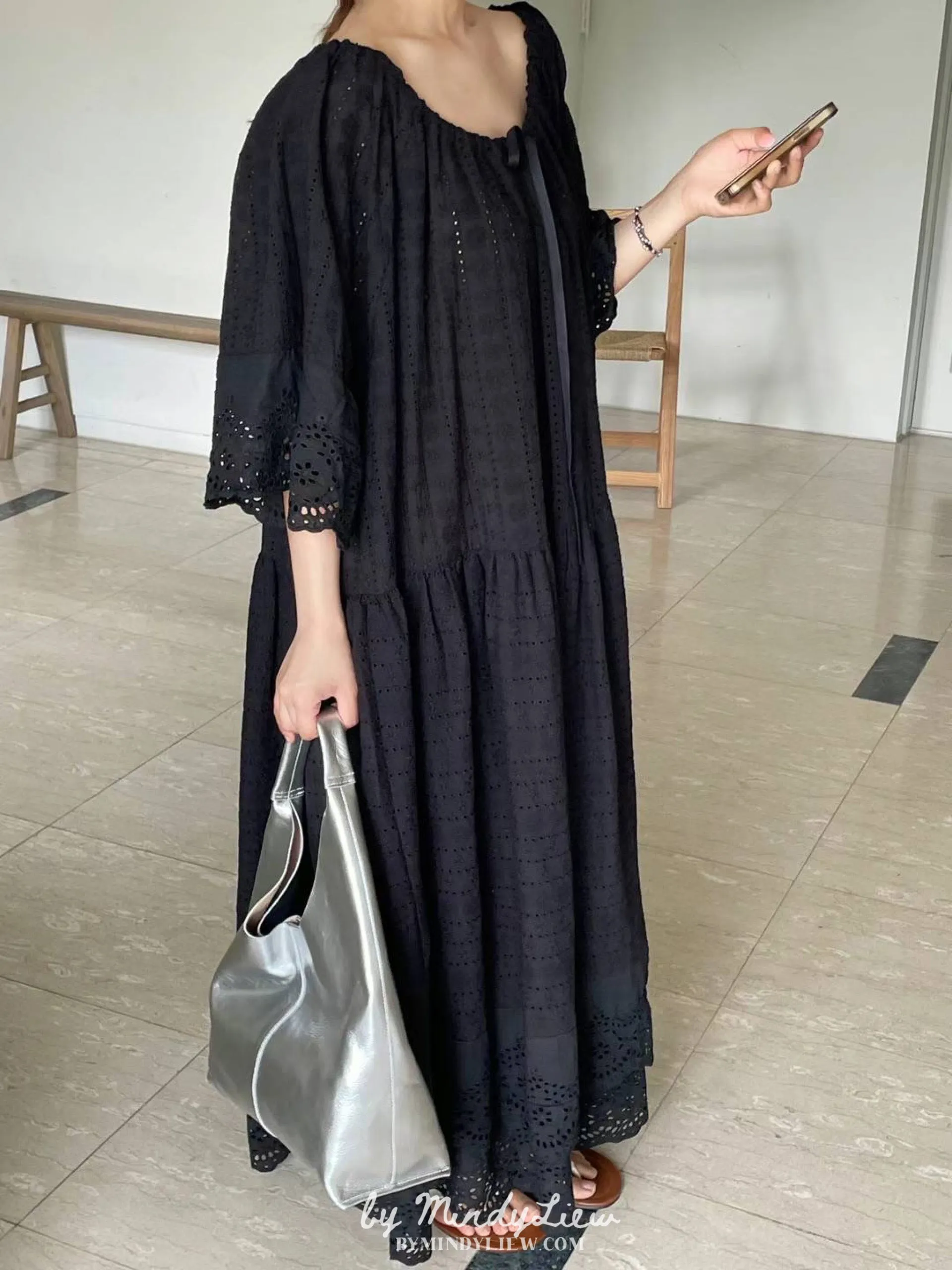 ML24771 Elegant Cotton Lace Dress