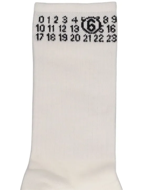 MM6 Maison Margiela   Cotton blend logo socks 