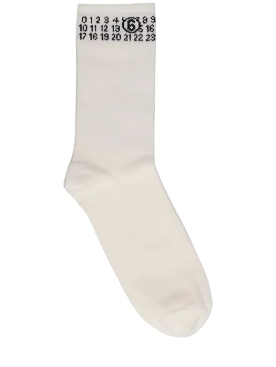 MM6 Maison Margiela   Cotton blend logo socks 