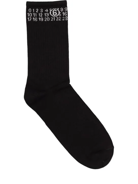MM6 Maison Margiela   Cotton blend logo socks 