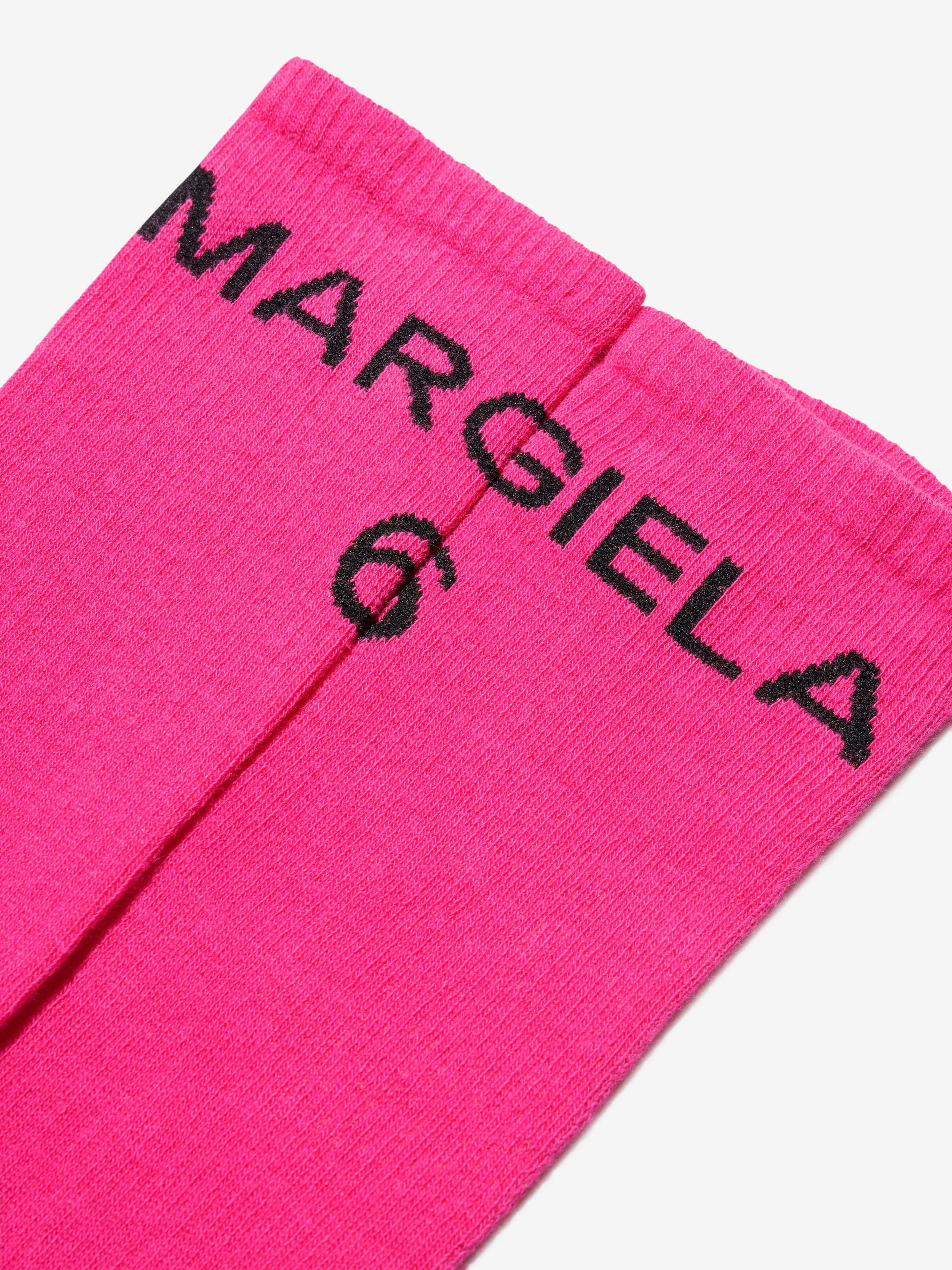 MM6 Maison Margiela Kids Logo Socks In Pink