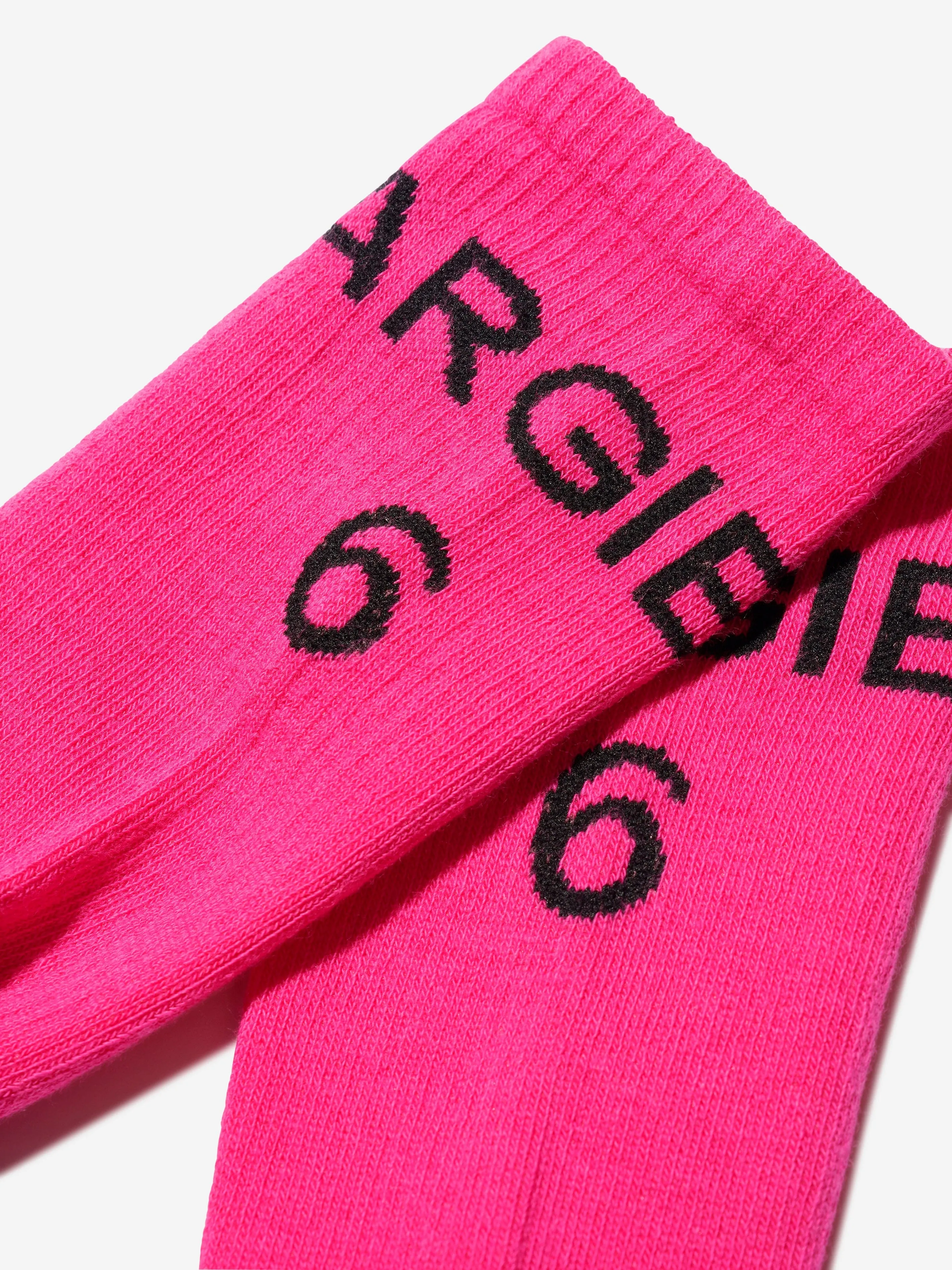 MM6 Maison Margiela Kids Logo Socks In Pink