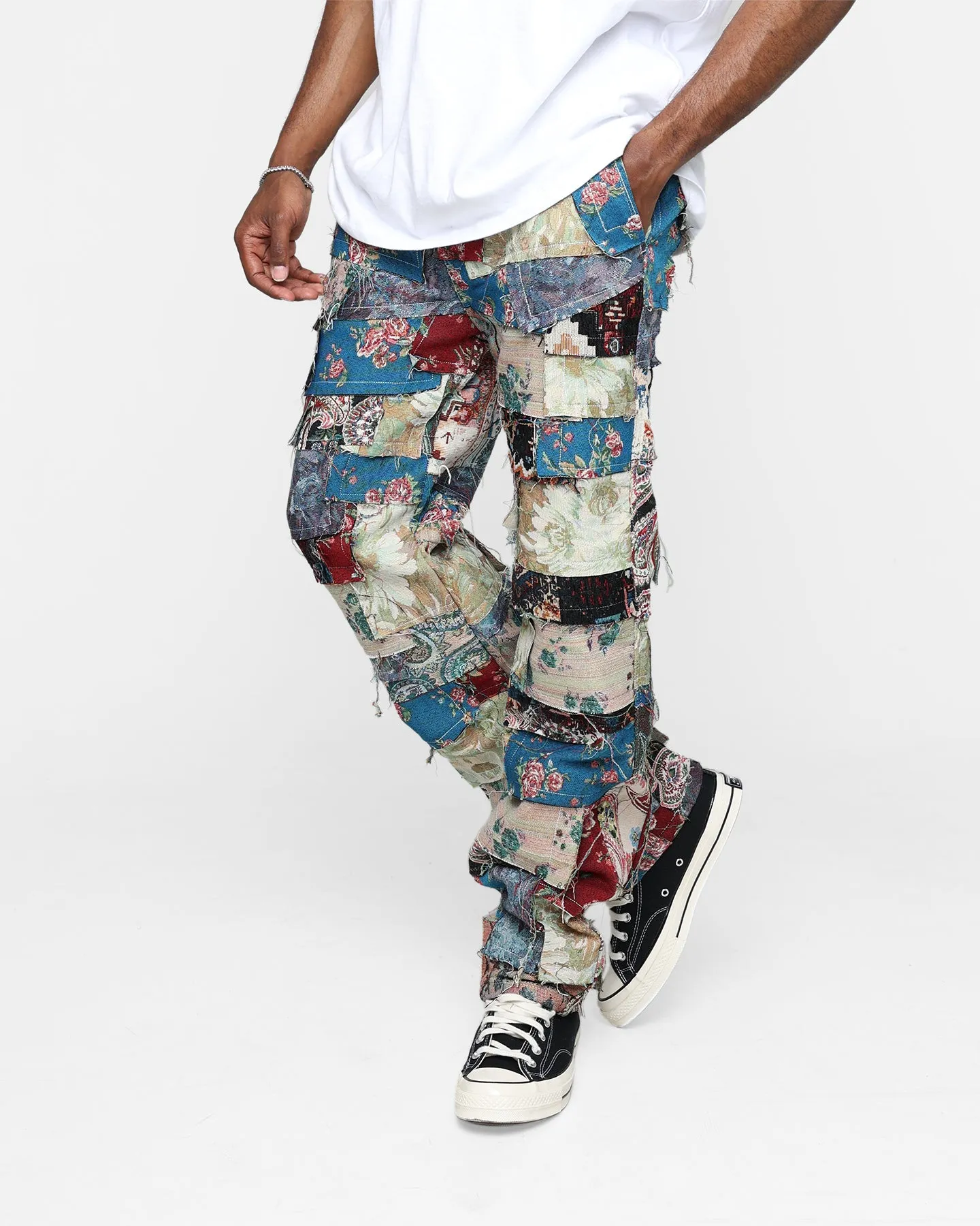 MNML Panelled Blanket Pants Multi-Coloured