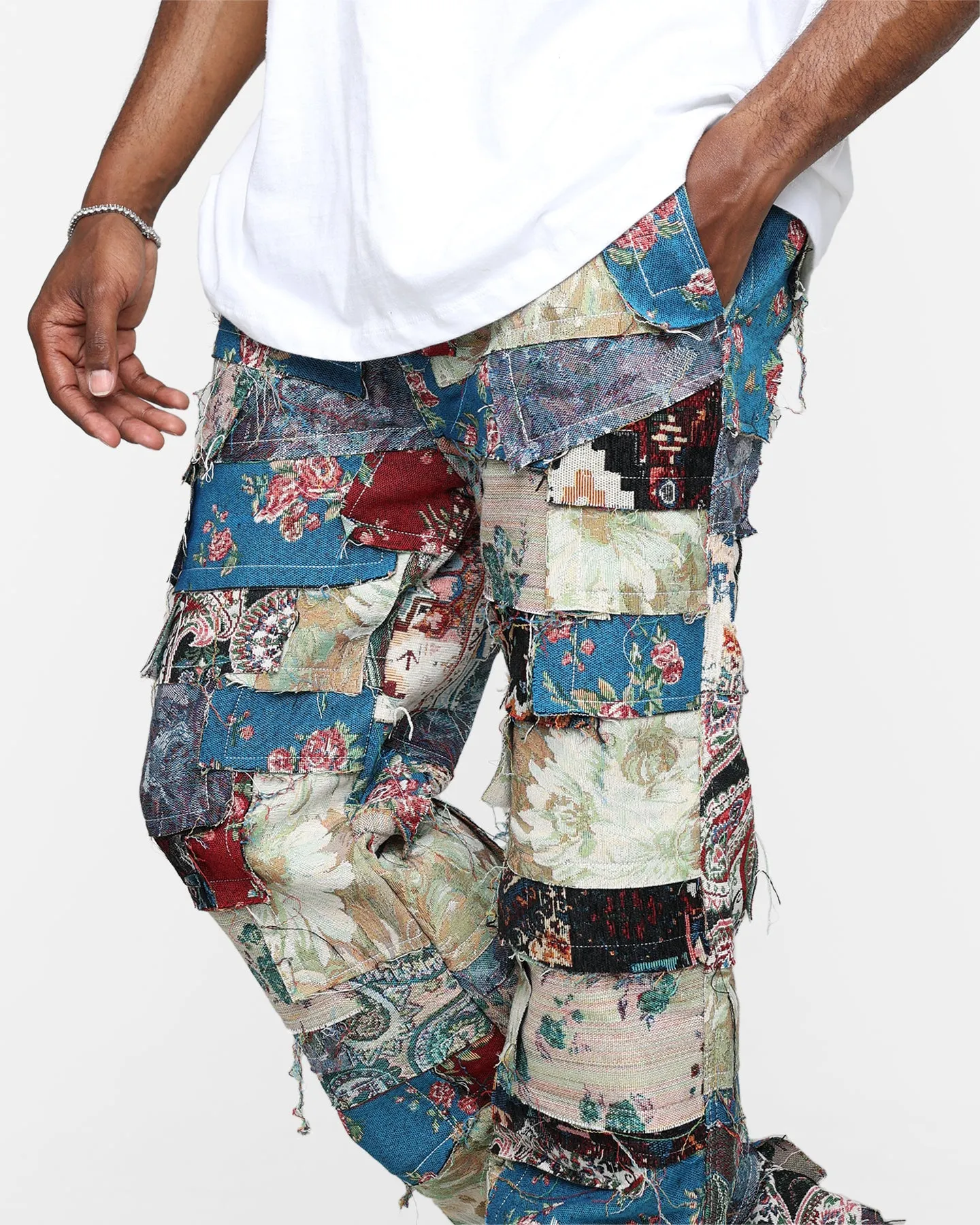 MNML Panelled Blanket Pants Multi-Coloured