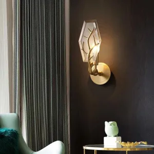 Modern Light Luxury Rhombus Crystal Antler 1-Light Wall Sconce Lamp