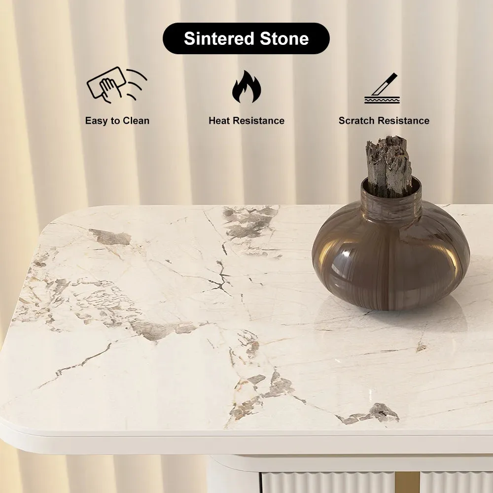 Modern Sintered Stone Console Table With Storage Entryway Table
