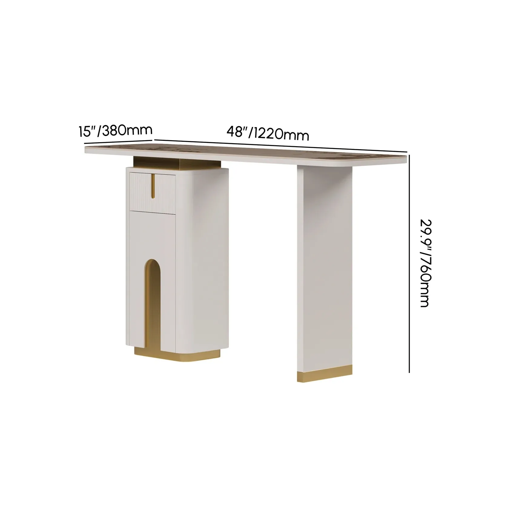 Modern Sintered Stone Console Table With Storage Entryway Table