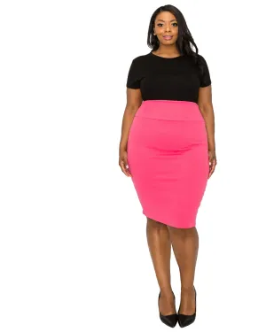 Molly Pencil Skirt | Bright Coral