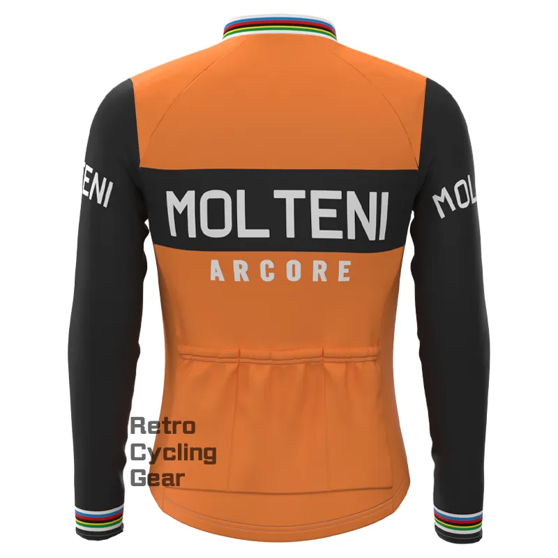 MOLTENI Orange White Fleece Retro Cycling Kits