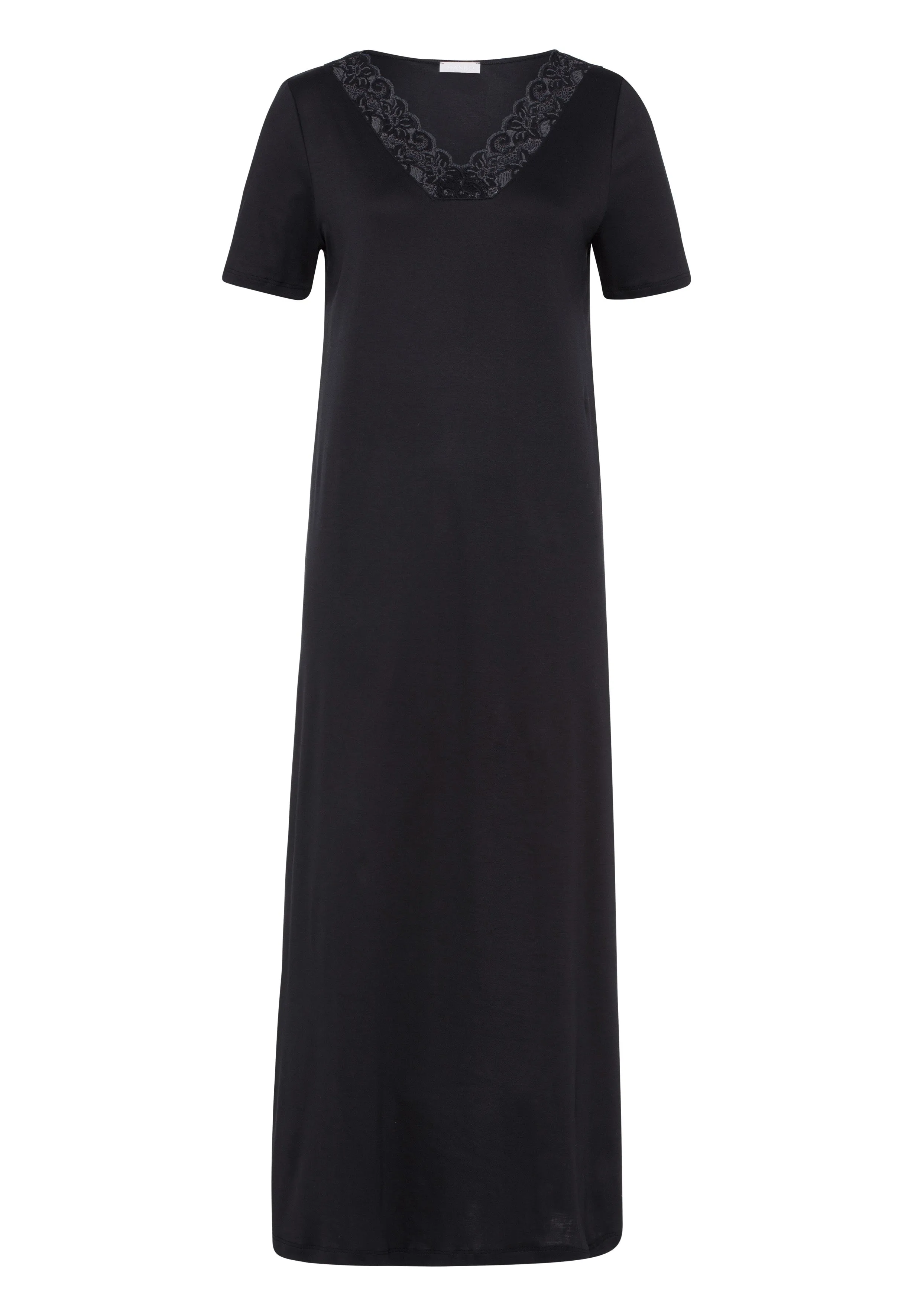 Moments Lace Trim Cotton Nightgown  | Black 77933-019
