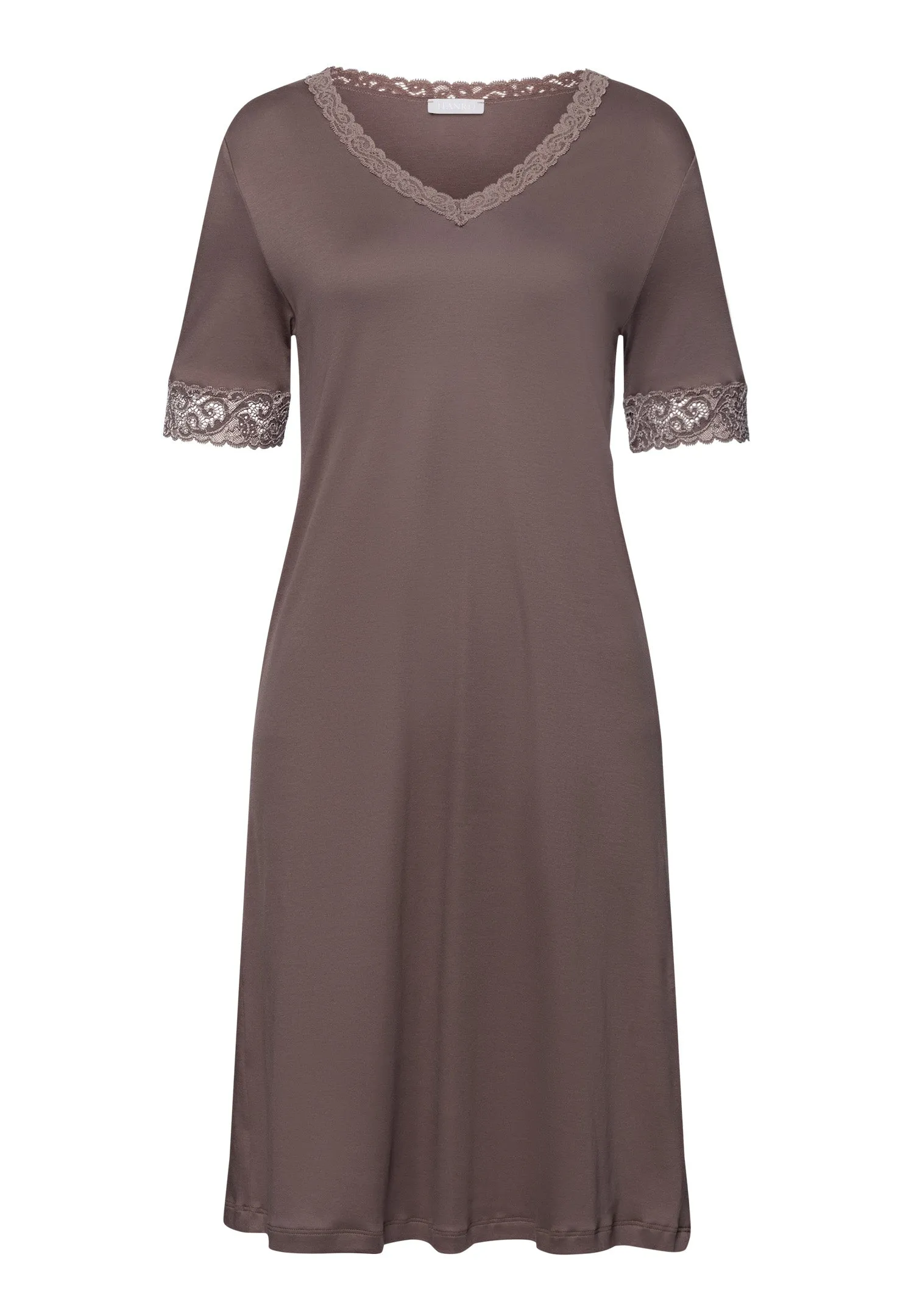 Moments Lace Trim Cotton Nightgown | Stonewash 77040-2756