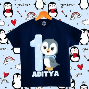 Monthly Birthday T-Shirts | 0-6 Months | Penguin Theme T-Shirts for Babies