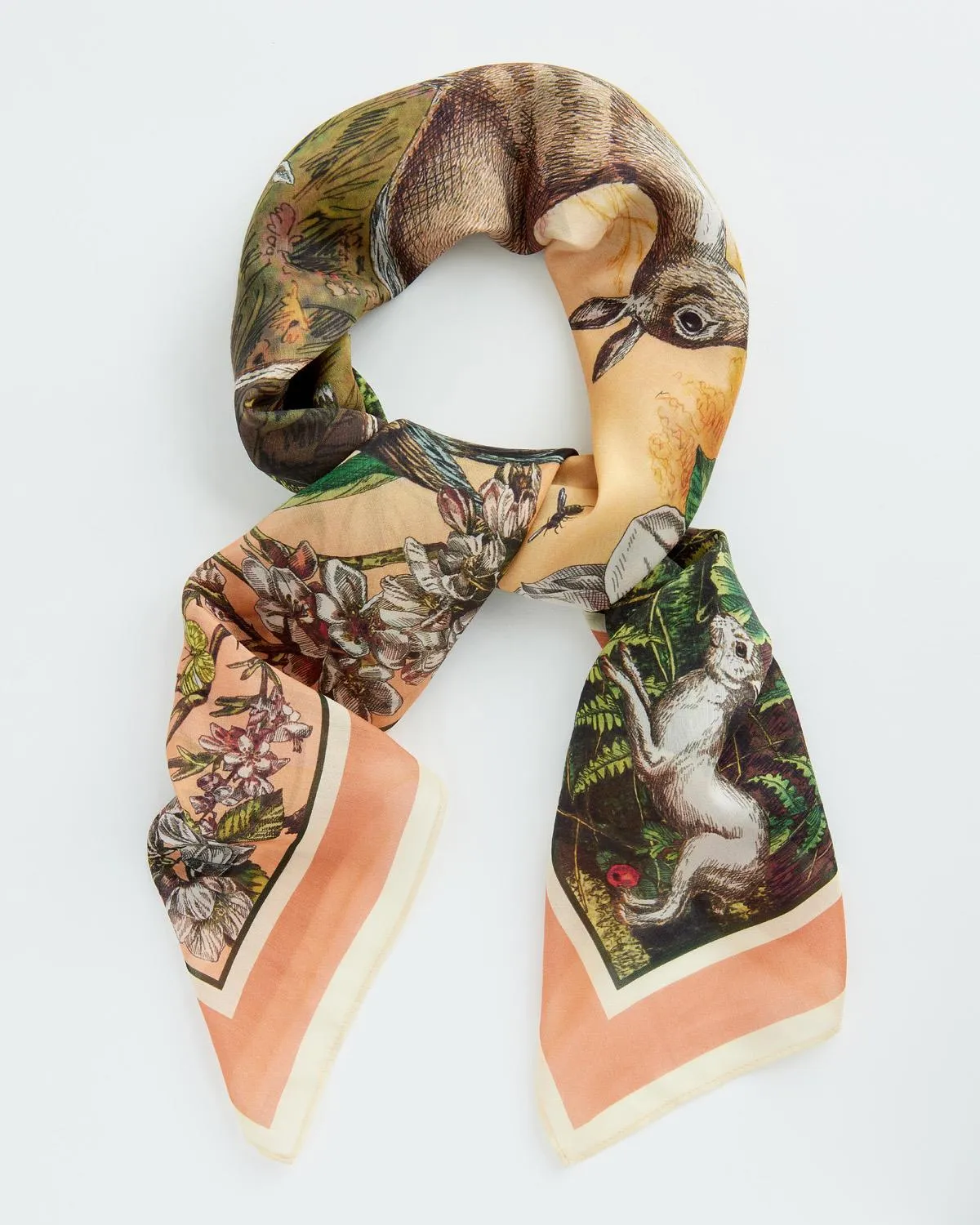 Morning Song Narrative Silk Blend Square Scarf