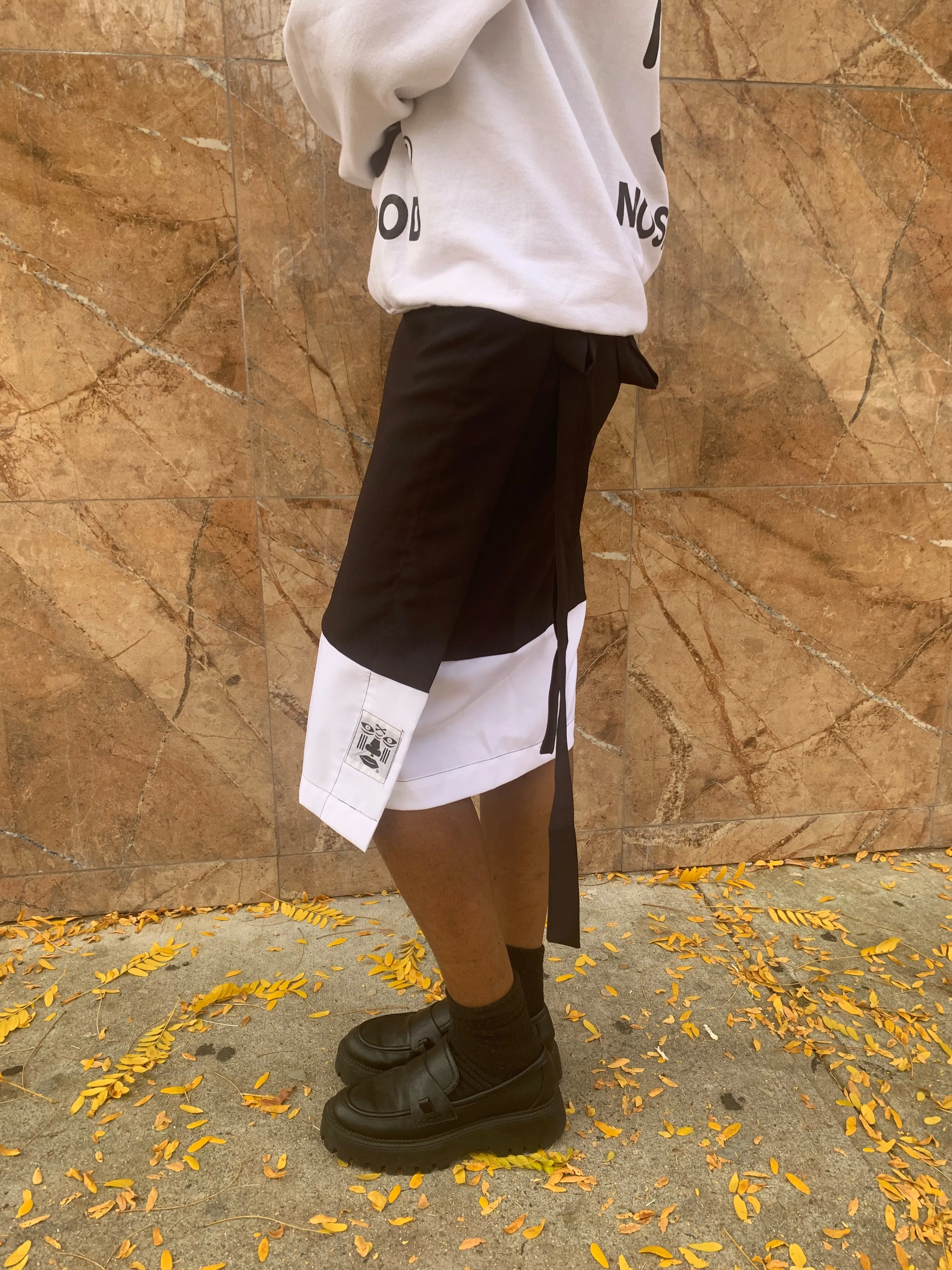 MOSHOOD Two tone wrap skirt